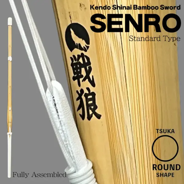 Kendo Shinai Bamboo Sword SENRO Thick Grip Fully Assembled