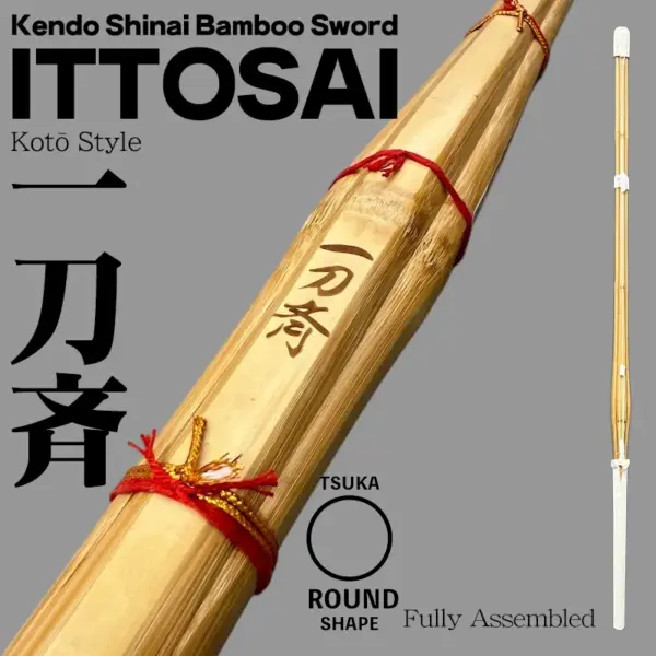 Kendo Shinai Bamboo Sword ITTOSAI Kotō Style Keichiku Bamboo Fully Assembled