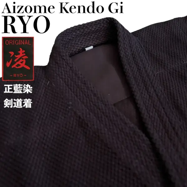 RYO KendoGi Traditional Indigo-Dyed Aizome Hitoe Orizasi fabric Kendo Uniform