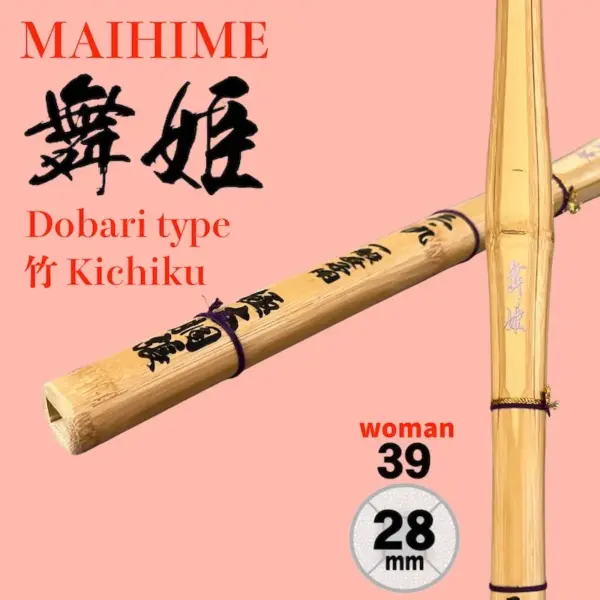 Kendo Shinai MAIHIME Dobari Style Thick Grip Fully 39Ladies Assembled Bamboo Sword