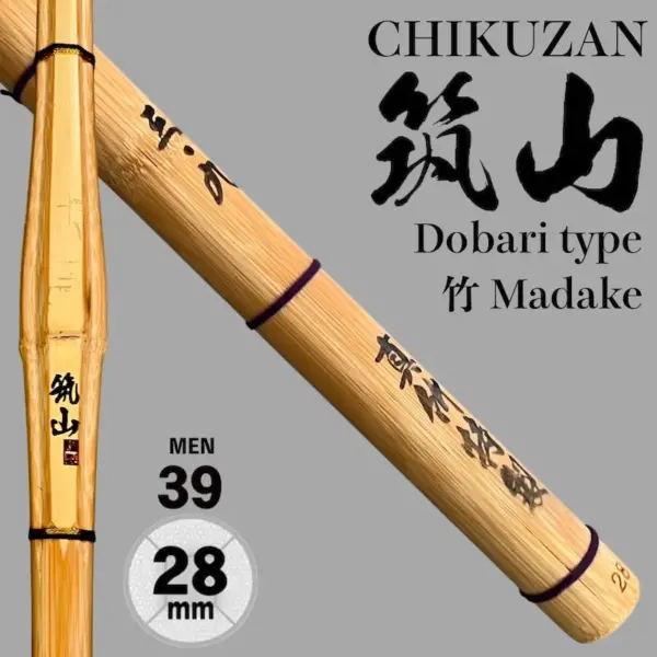 Kendo Shinai CHIKUZAN Dobari Style Thick Grip 39MEN Fully Assembled Bamboo Sword