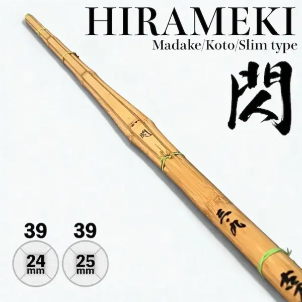 HIRAMEKI Koto Type Slim-profile 39Men Fully Assembled Kendo Shinai Bamboo Sword
