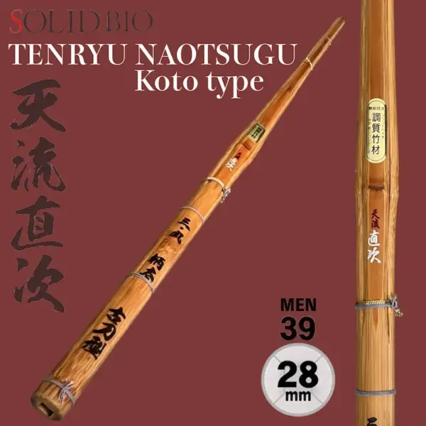 Kendo Shinai Tenruy-NAOTSUGU Kotō Style Solid Bio Thick grip 39MEN Fully Assembled