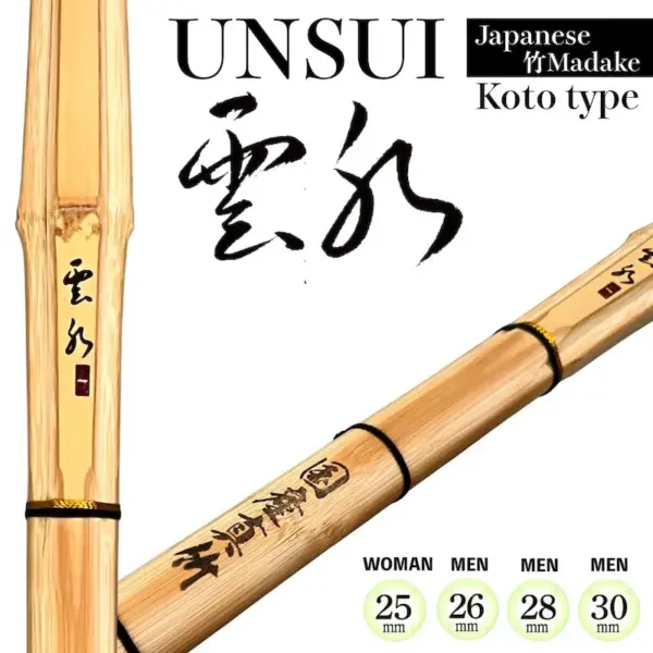 Kendo Shinai UNSUI Kotō Style Madake Japanese bamboo Fully Assembled Bamboo Sword