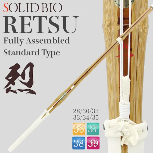 Kendo Shinai RETSU standard Style Solid Bio Fully Assembled Bamboo Sword