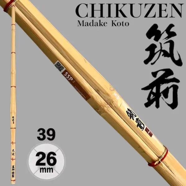 Kendo Shinai Bamboo Sword CHIKUZEN Kotō Style 39MEN Fully Assembled　